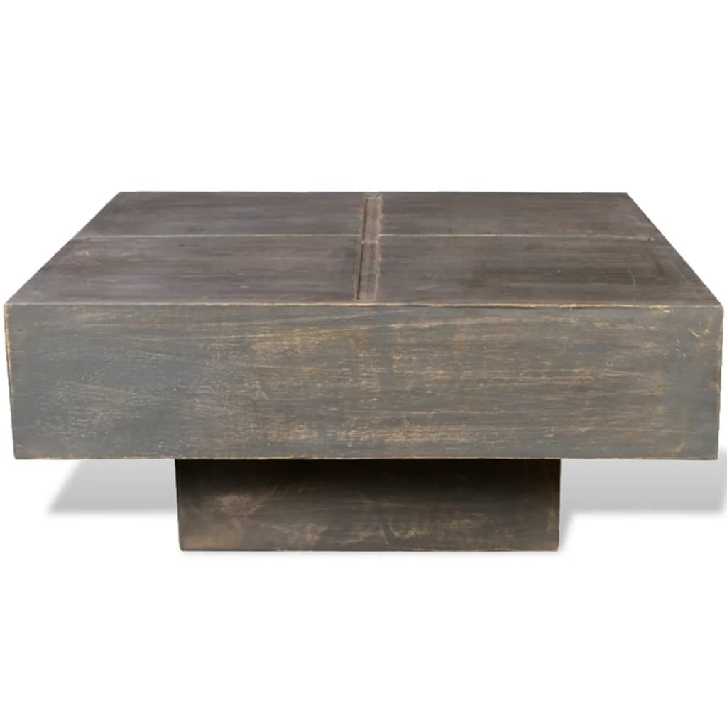 vidaXL Coffee Table Brown Square Solid Mango Wood-9