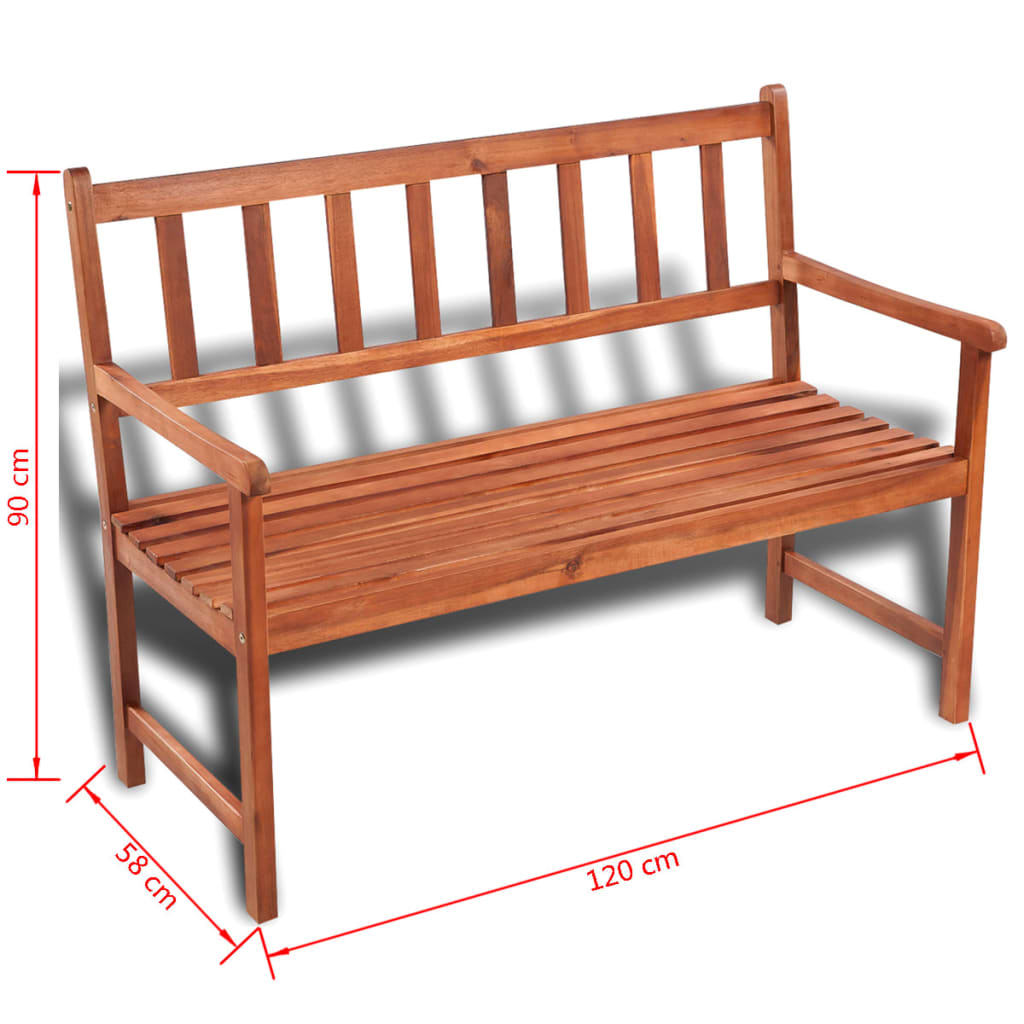 vidaXL Patio Bench 47.2" Solid Acacia Wood-4