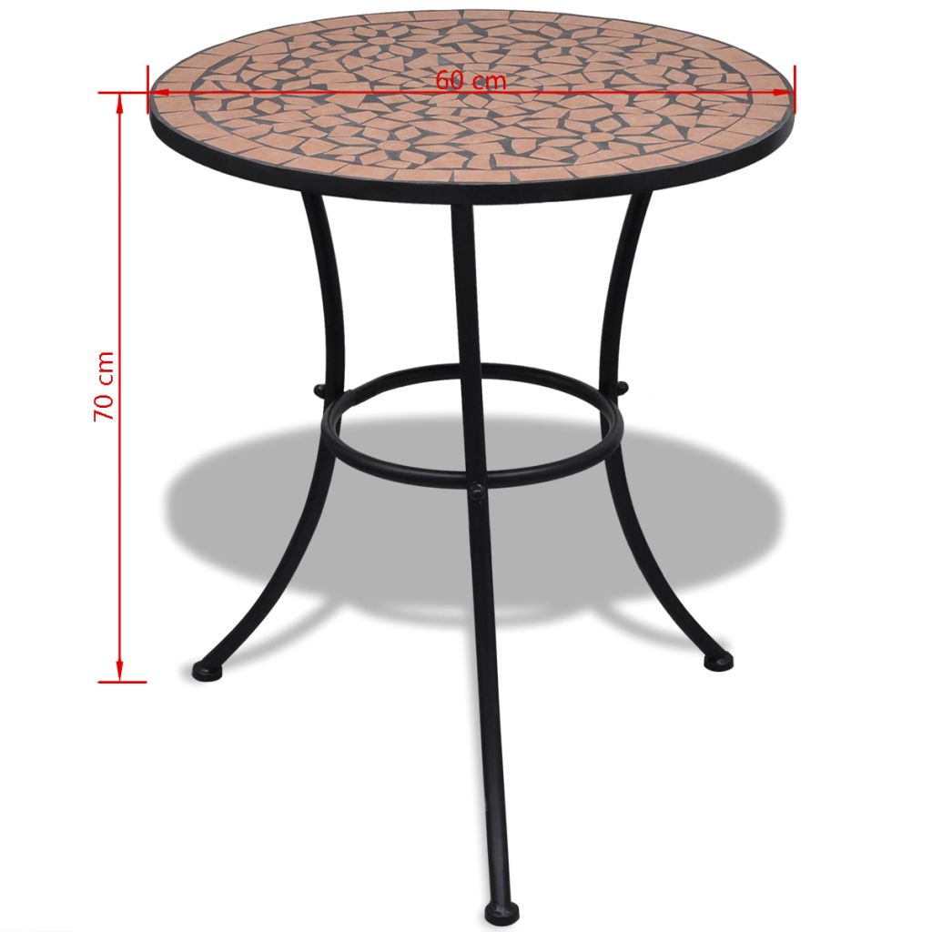 vidaXL Bistro Table Terracotta 23.6" Mosaic-4