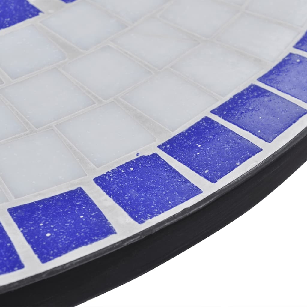 vidaXL Bistro Table Blue and White 23.6" Mosaic-2