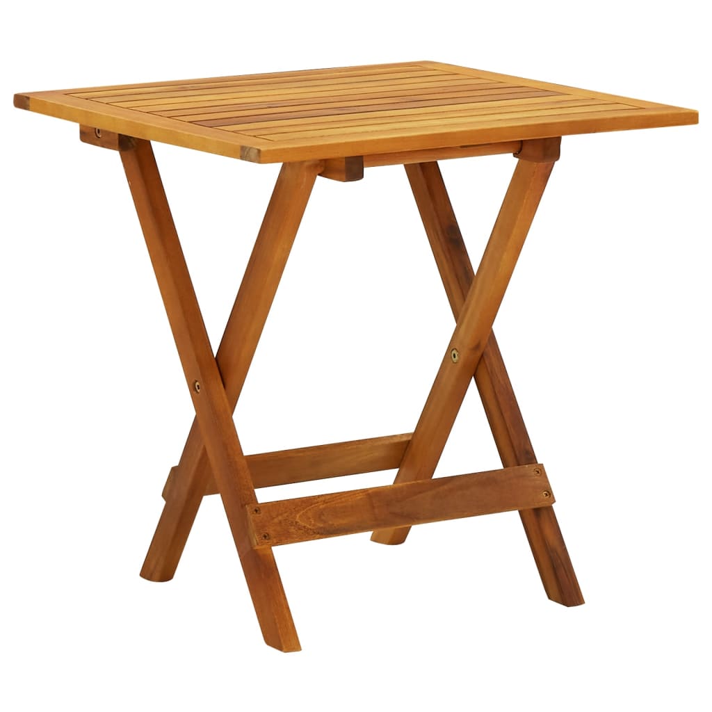 vidaXL Bistro Table Outdoor Side Table Folding Patio Table Solid Acacia Wood-1
