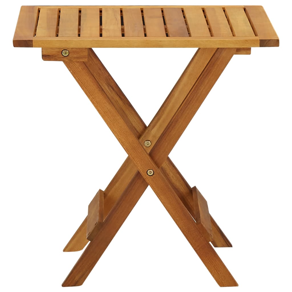 vidaXL Bistro Table Outdoor Side Table Folding Patio Table Solid Acacia Wood-5