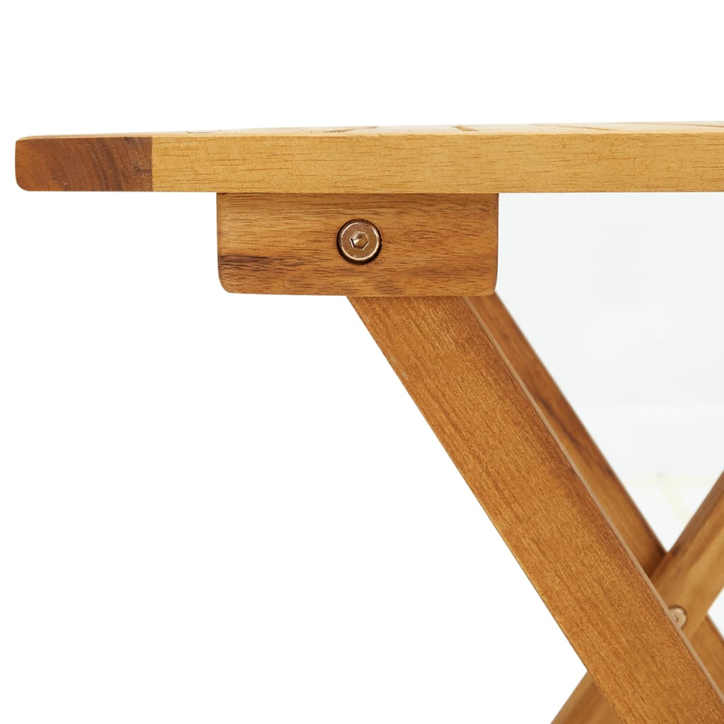 vidaXL Bistro Table Outdoor Side Table Folding Patio Table Solid Acacia Wood-11