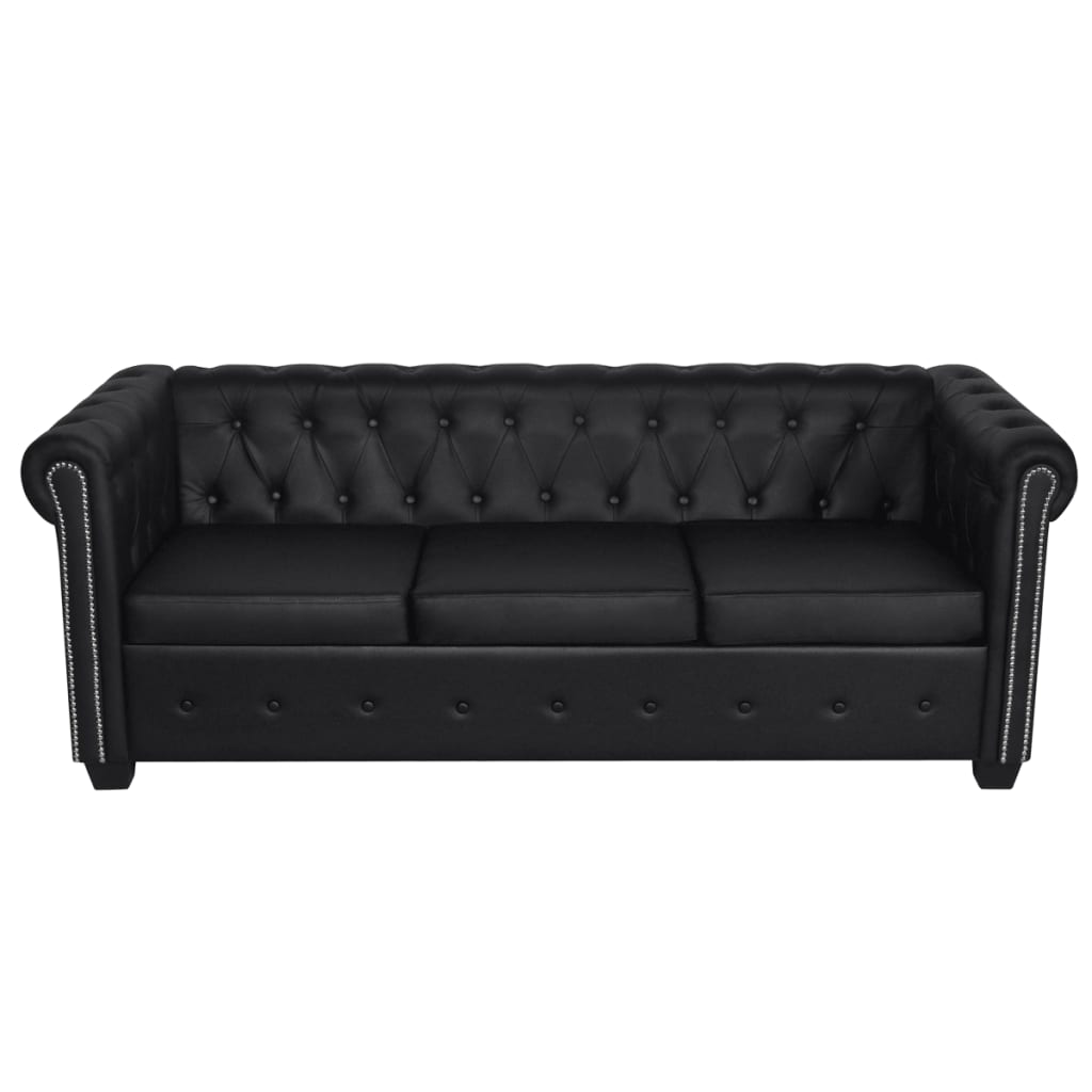 vidaXL Sofa Chesterfield Settee Couch with Tufted Arms Artificial Leather-7