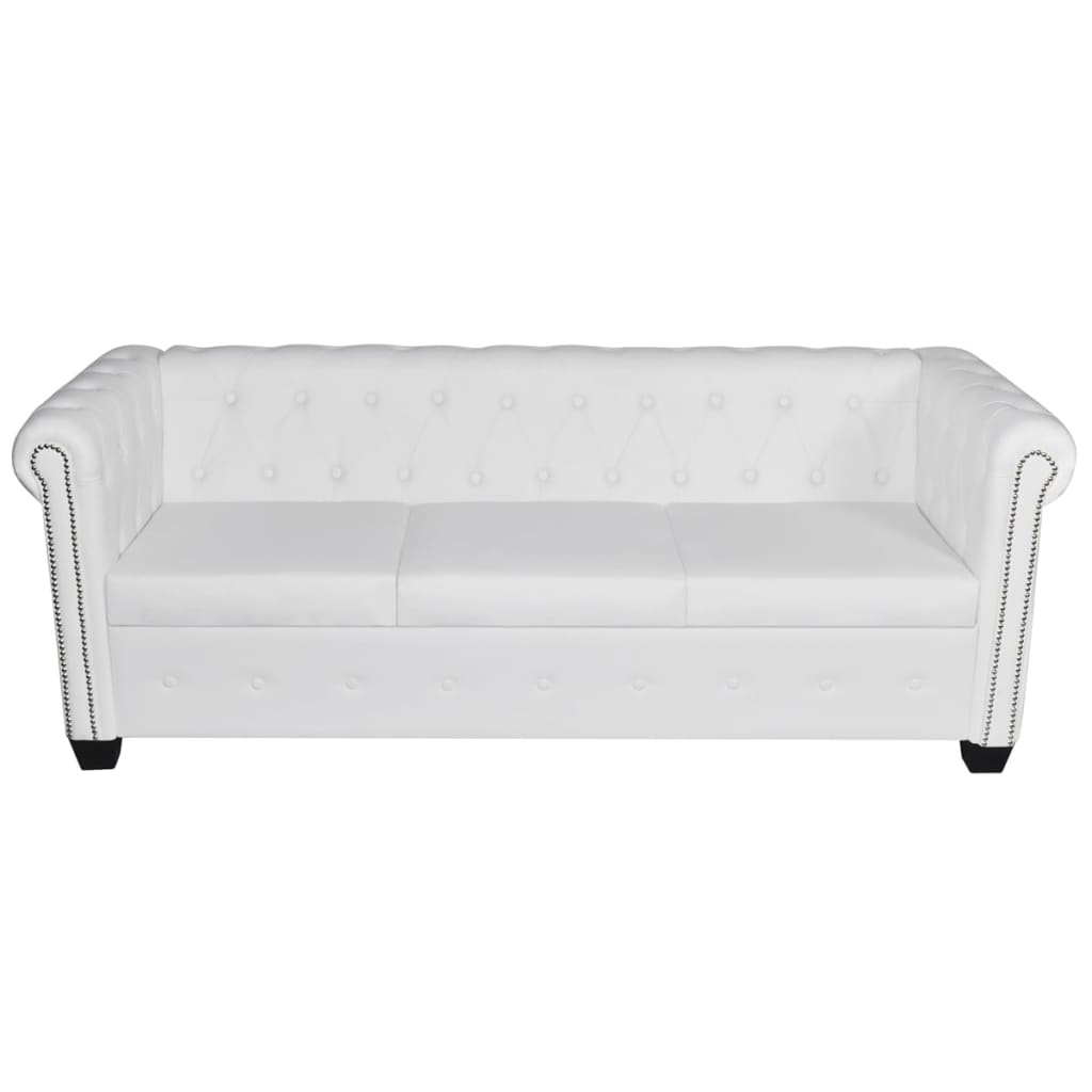 vidaXL Sofa Chesterfield Settee Couch with Tufted Arms Artificial Leather-6