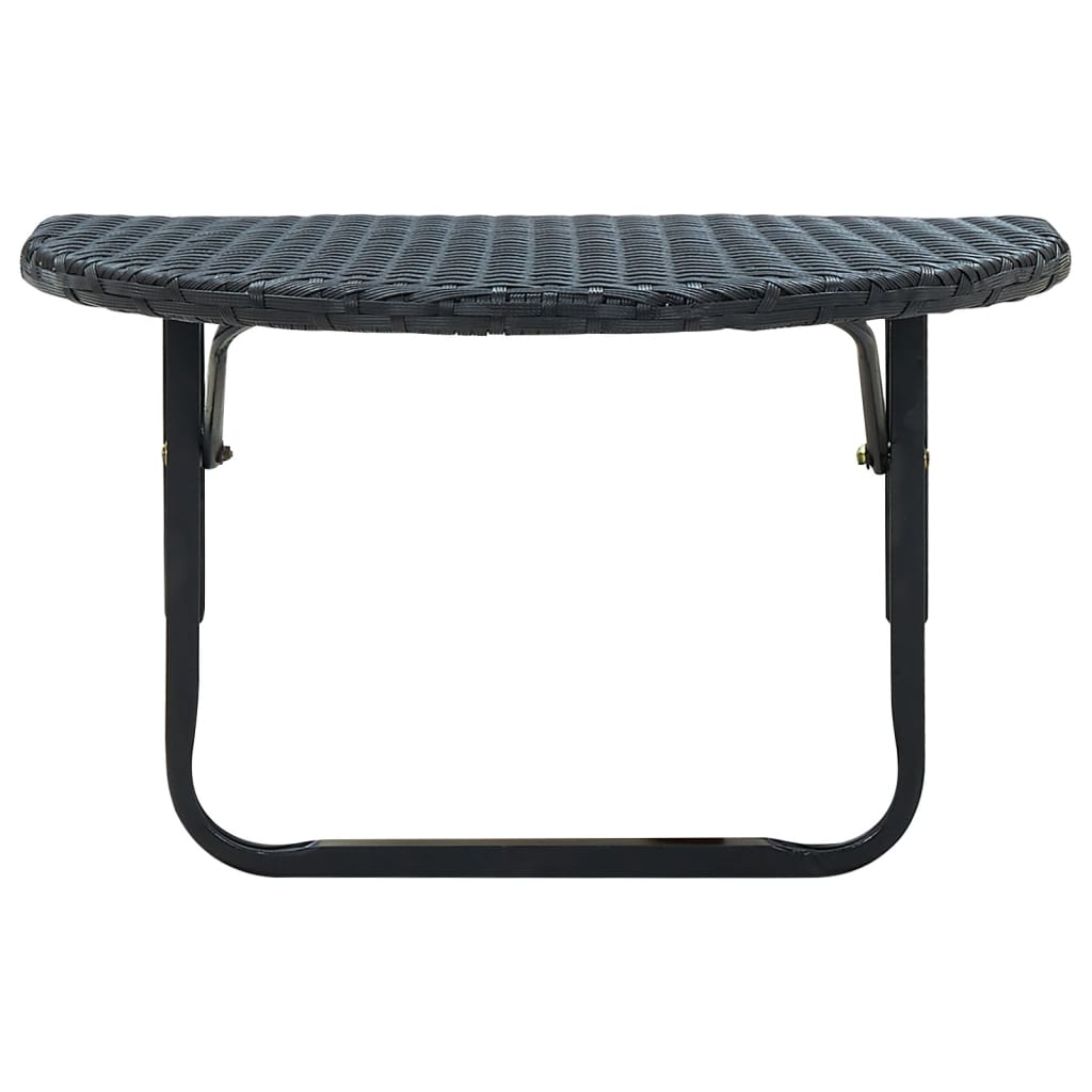 vidaXL Balcony Table 23.6"x23.6"x12.5" Black Poly Rattan-1