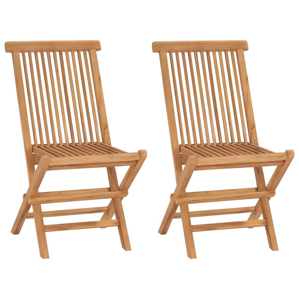 vidaXL Patio Folding Chairs Outdoor Garden Camping Lawn Chair Solid Wood Teak-9