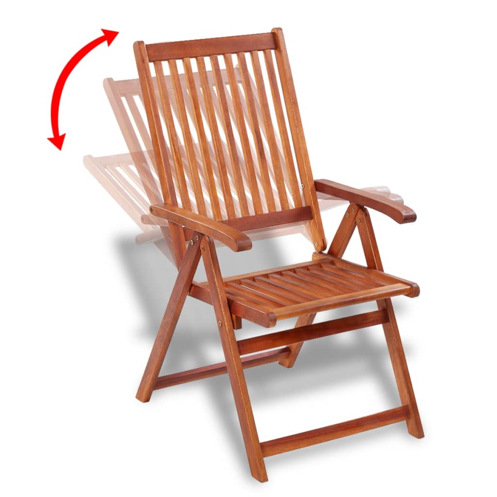 vidaXL Patio Folding Chairs Camping Garden Lawn Chair Solid Wood Acacia Brown-23