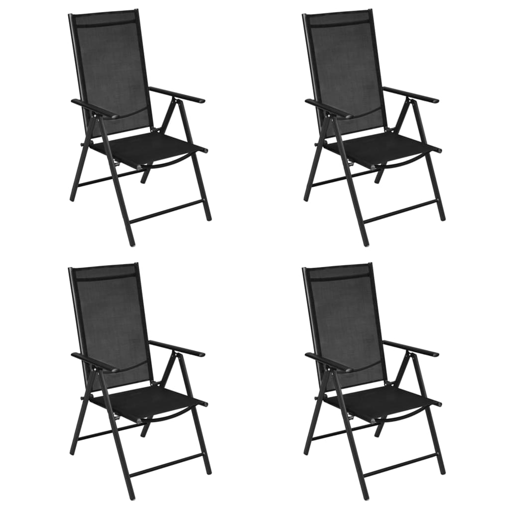 vidaXL Patio Folding Chairs Camping Garden Lawn Chair Aluminum and Textilene-0