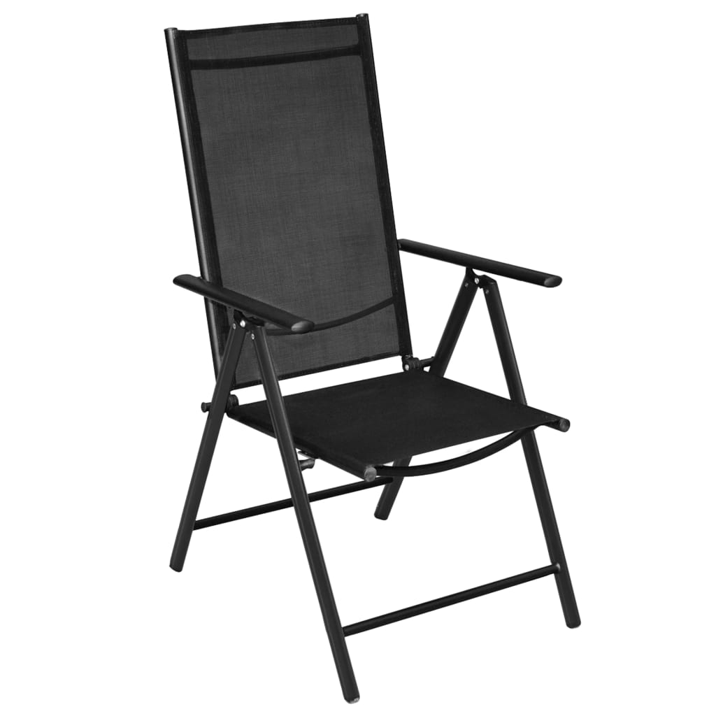 vidaXL Patio Folding Chairs Camping Garden Lawn Chair Aluminum and Textilene-4