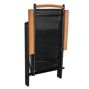 vidaXL Patio Folding Chairs Camping Garden Chair with Armrest Textilene Black-15
