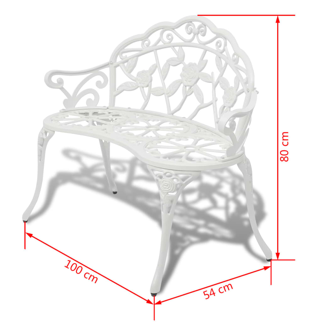 vidaXL Outdoor Patio Bench Garden Bench Furniture with Armrests Cast Aluminum-0