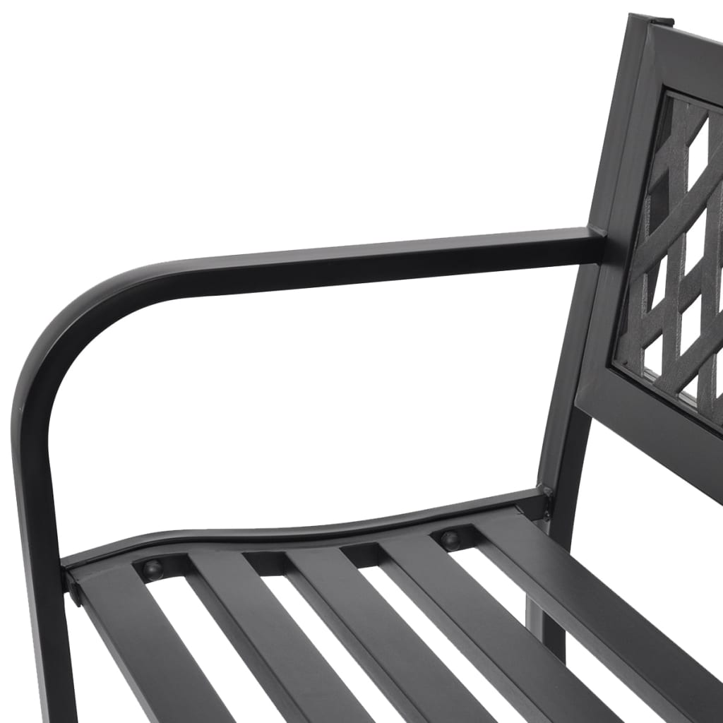 vidaXL Patio Bench 46.5" Steel Black-2