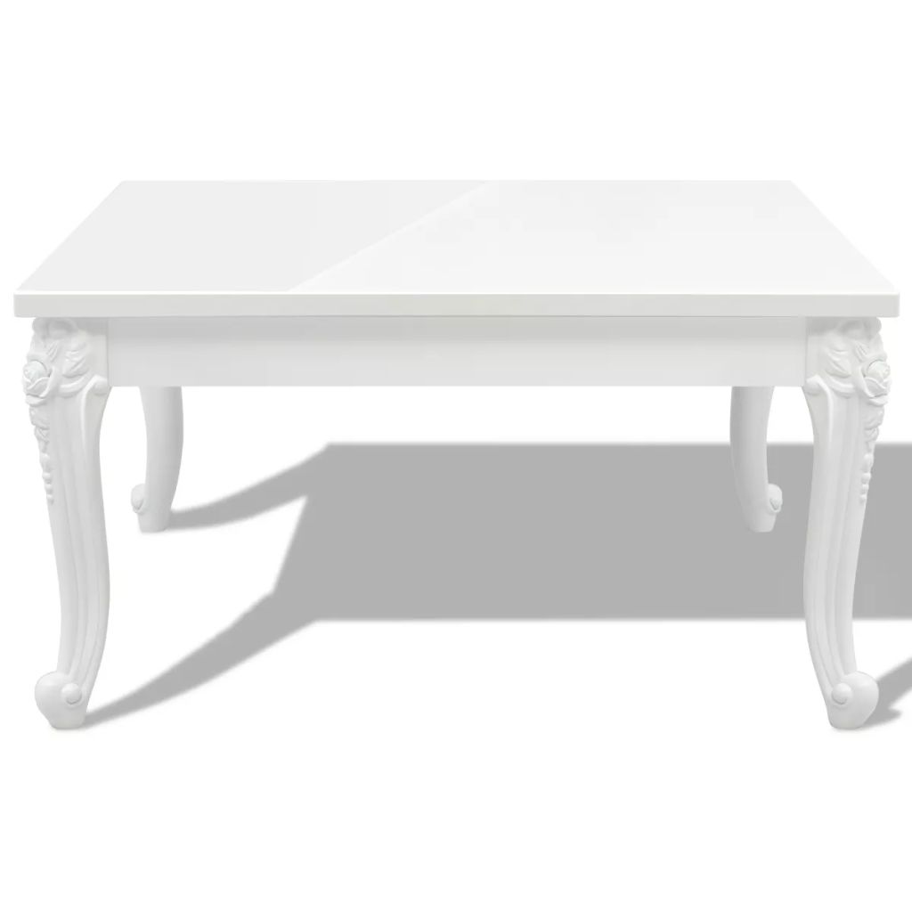 vidaXL Coffee Table End Table with Plastic Legs Side Table High Gloss White-4