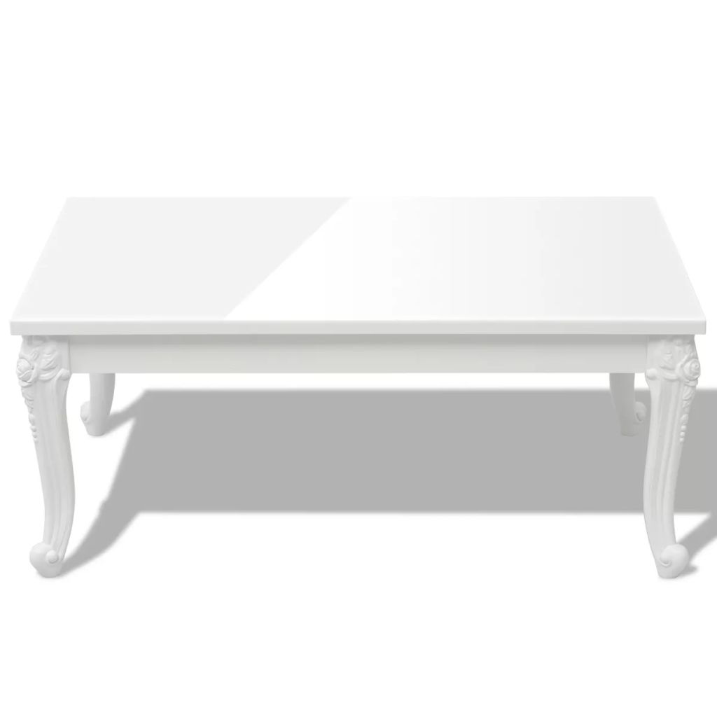 vidaXL Coffee Table End Table with Plastic Legs Side Table High Gloss White-13