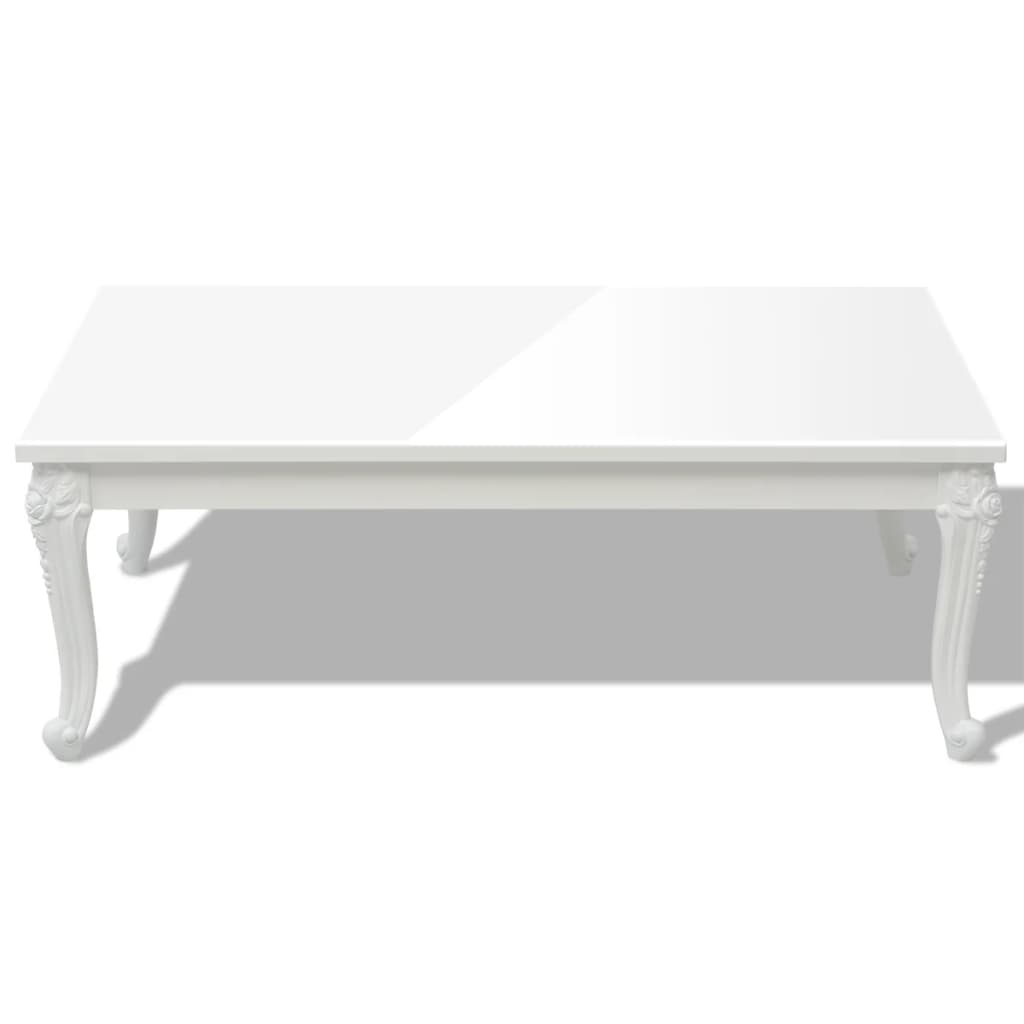 vidaXL Coffee Table End Table with Plastic Legs Side Table High Gloss White-5