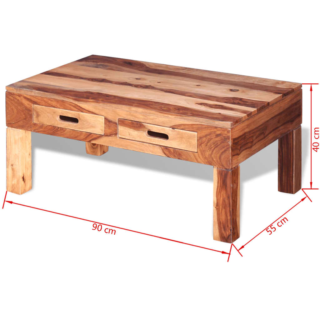 vidaXL Coffee Table Solid Sheesham Wood-9