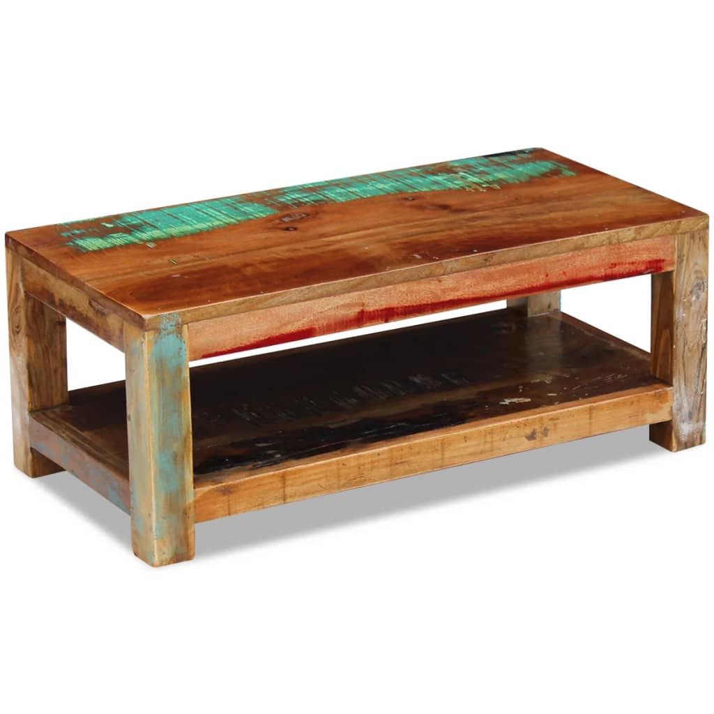 vidaXL Coffee Table Solid Reclaimed Wood 35.4"x17.7"x13.8"-0