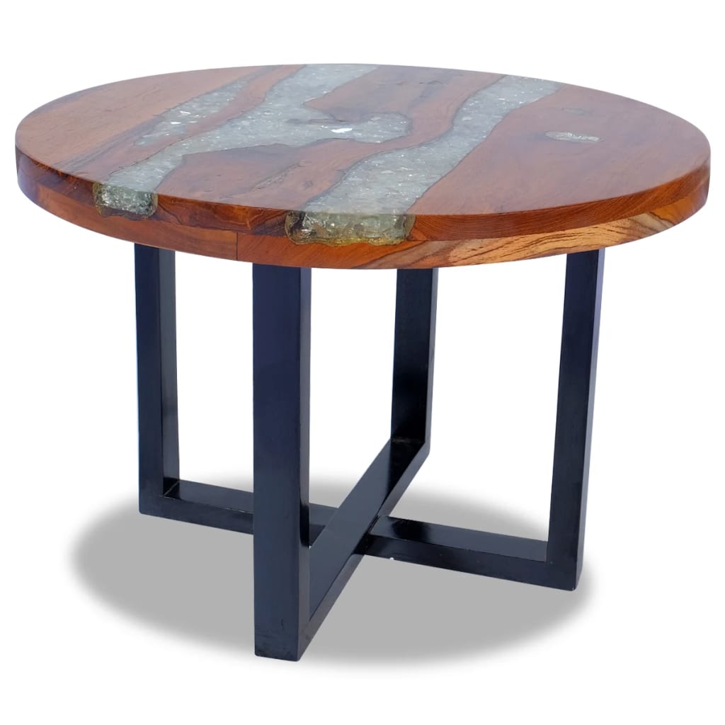 vidaXL Coffee Table End Table Side Table Living Room Furniture Teak Resin-5