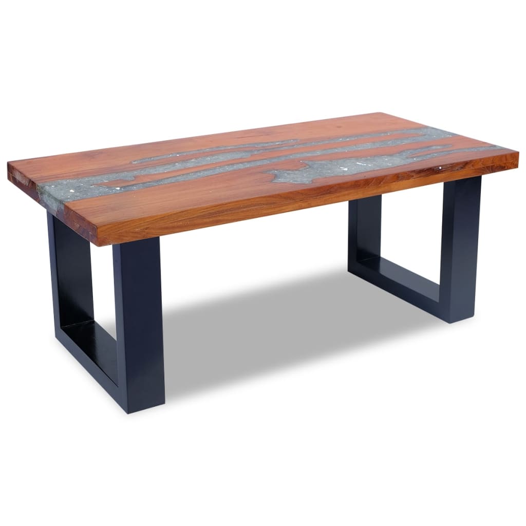 vidaXL Coffee Table End Table Side Table Living Room Furniture Teak Resin-9