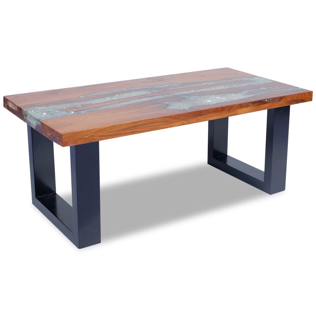 vidaXL Coffee Table End Table Side Table Living Room Furniture Teak Resin-15