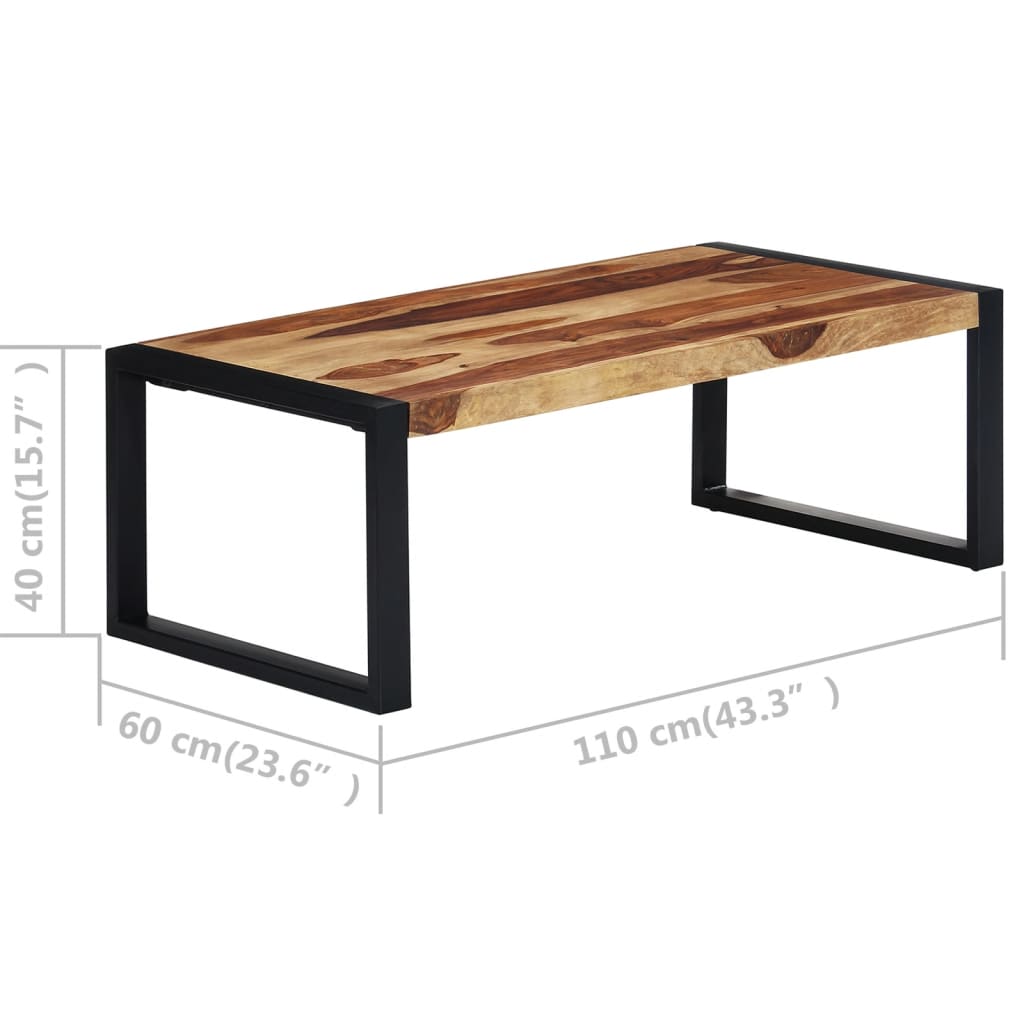 vidaXL Coffee Table 43.3"x23.6"x15.7" Solid Sheesham Wood-1