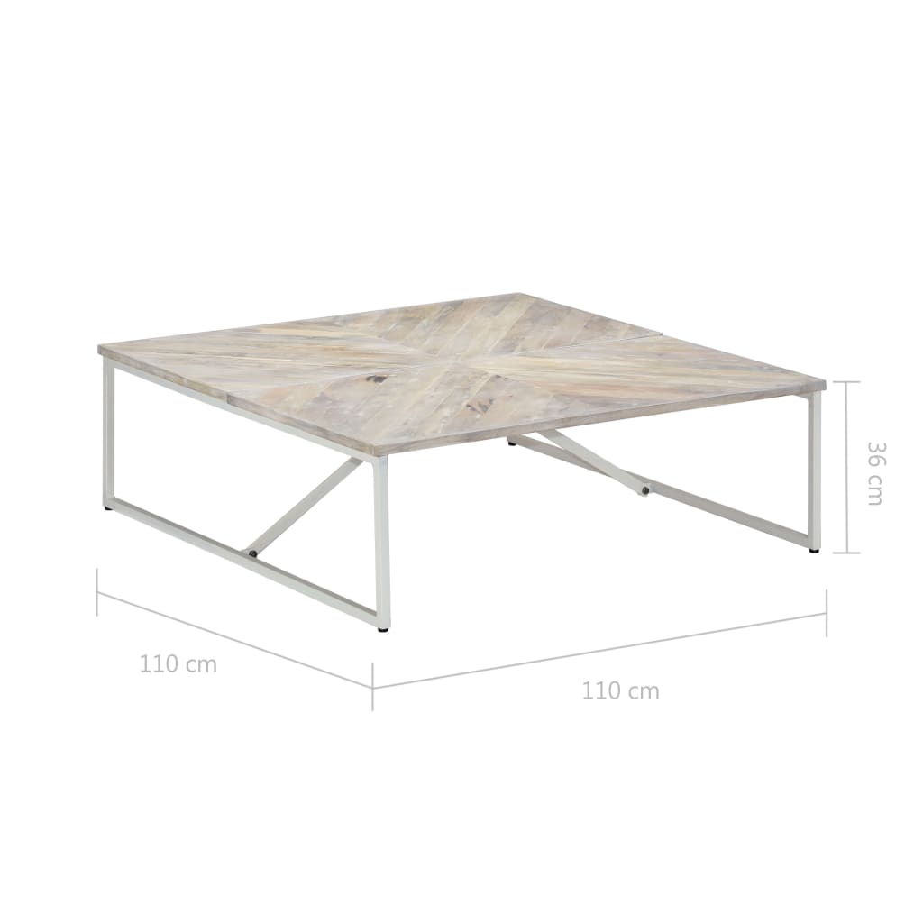 vidaXL Coffee Table End Table Living Room Side Sofa Table Solid Wood Mango-3