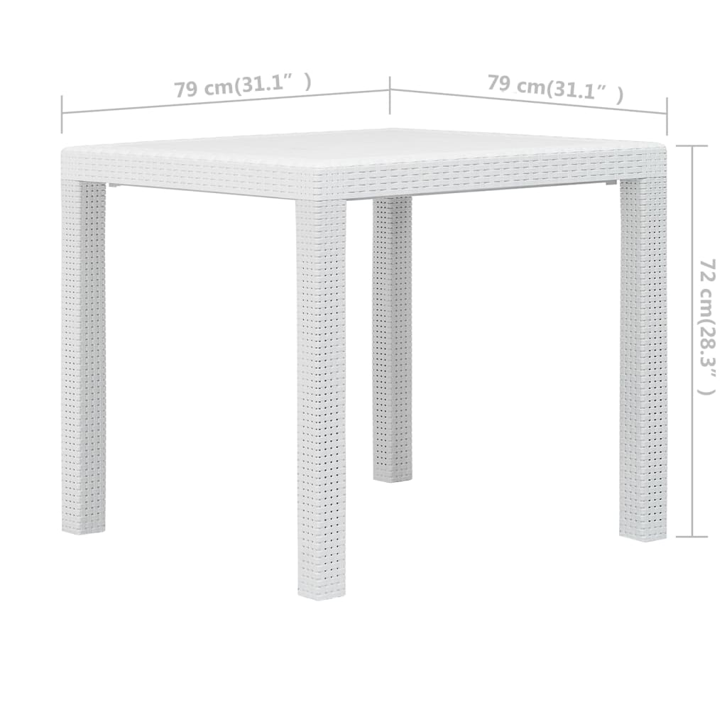vidaXL Patio Table Garden Outdoor Porch Dining Table with Rattan Look Plastic-46