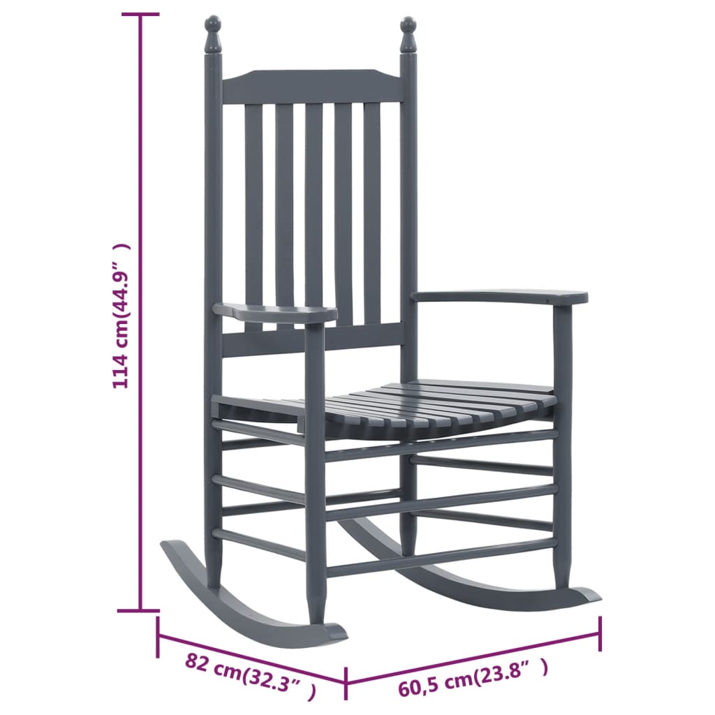 vidaXL Rocking Chair with Curved Seat White Wood-13