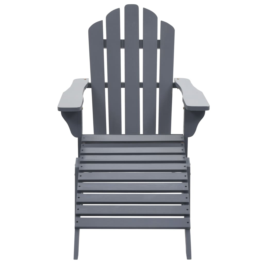 vidaXL Patio Chair Lawn Patio Adirondack Chair for Outdoor with Ottoman Wood-8