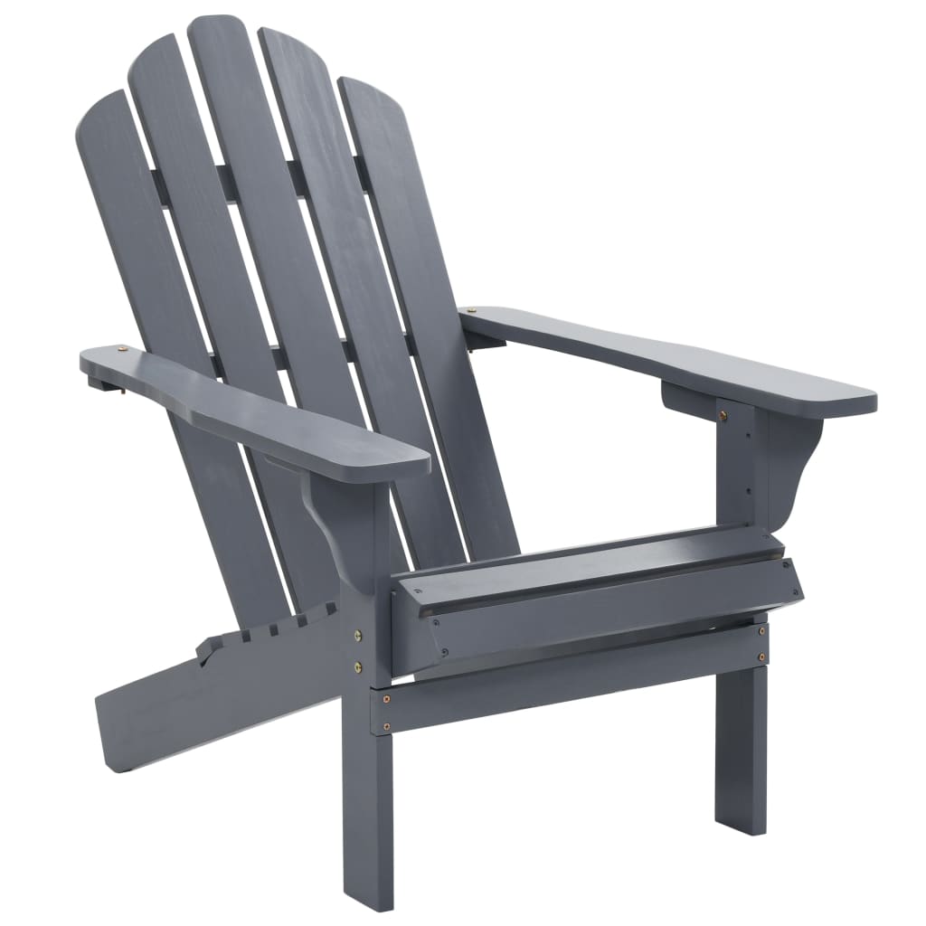 vidaXL Patio Chair Lawn Patio Adirondack Chair for Outdoor with Ottoman Wood-11
