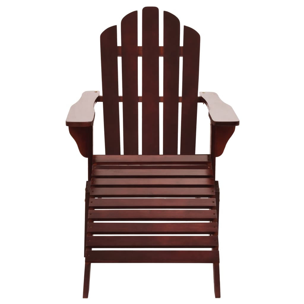 vidaXL Patio Chair Lawn Patio Adirondack Chair for Outdoor with Ottoman Wood-1