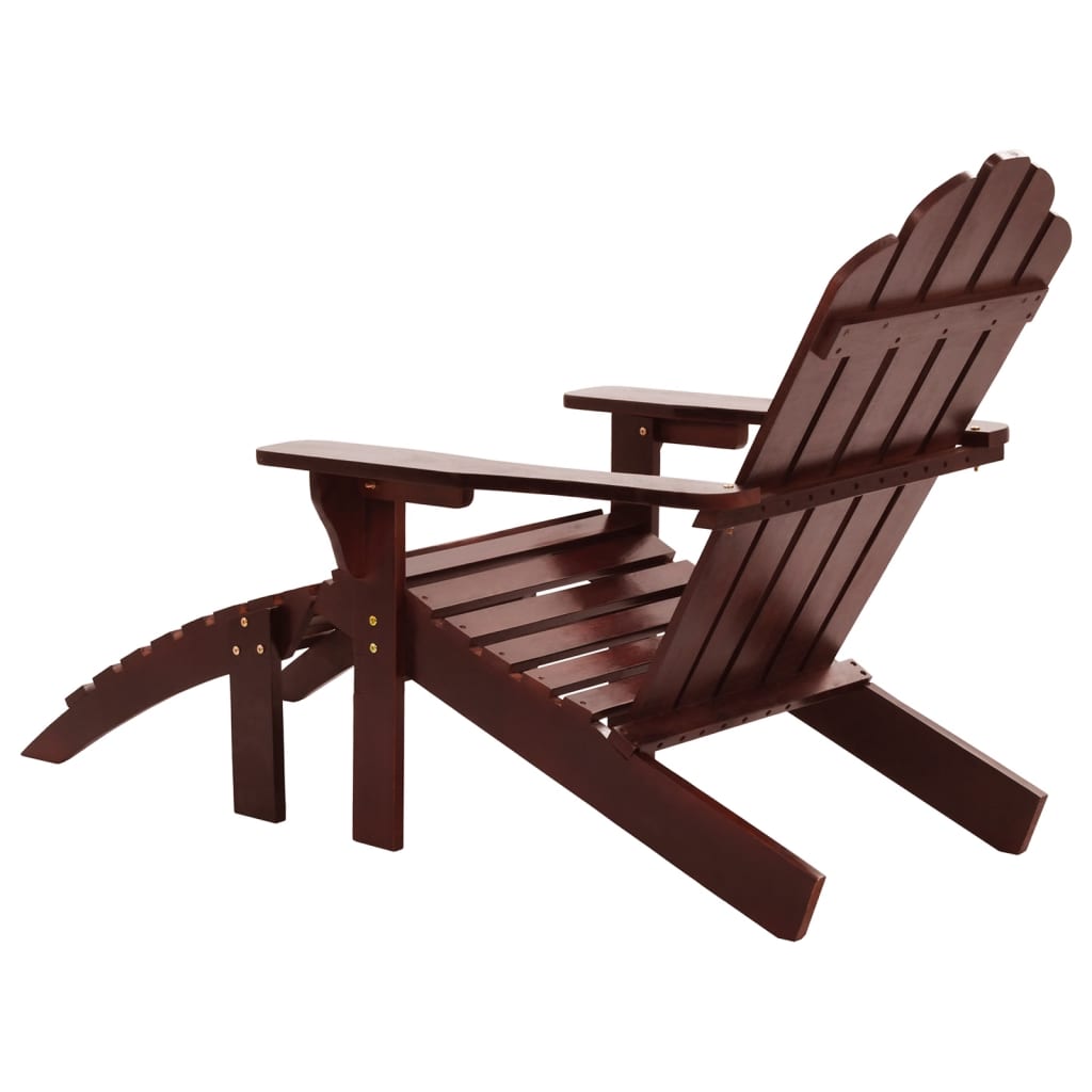 vidaXL Patio Chair Lawn Patio Adirondack Chair for Outdoor with Ottoman Wood-13