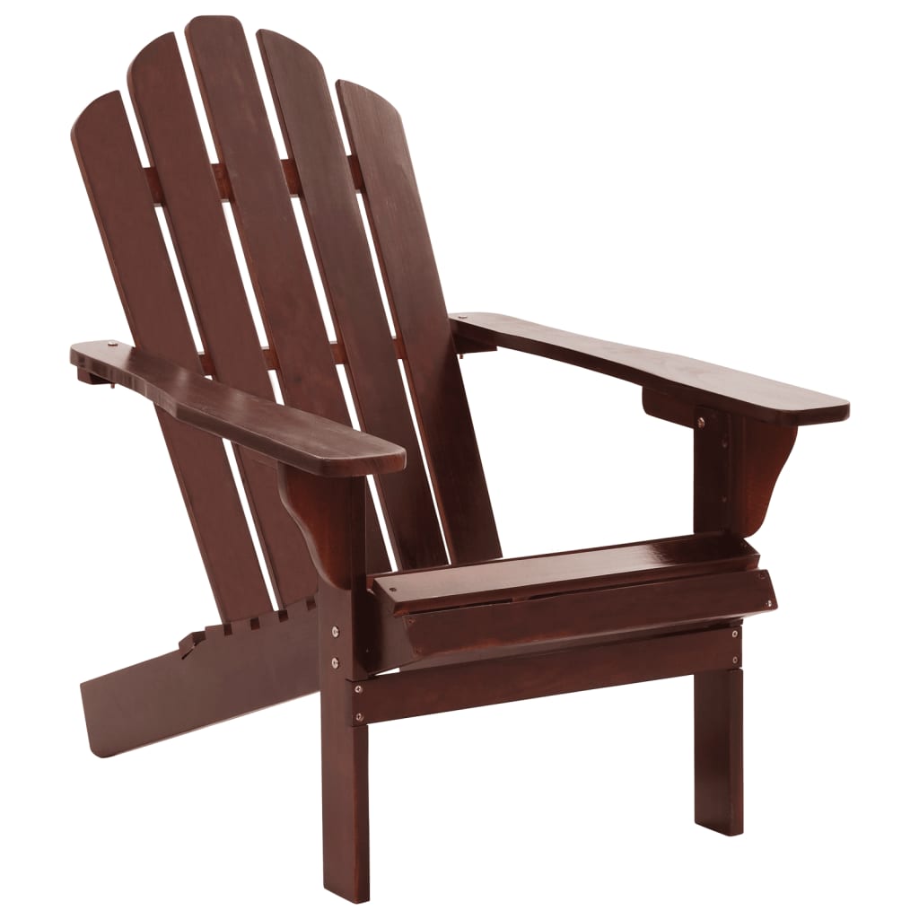 vidaXL Patio Chair Lawn Patio Adirondack Chair for Outdoor with Ottoman Wood-15