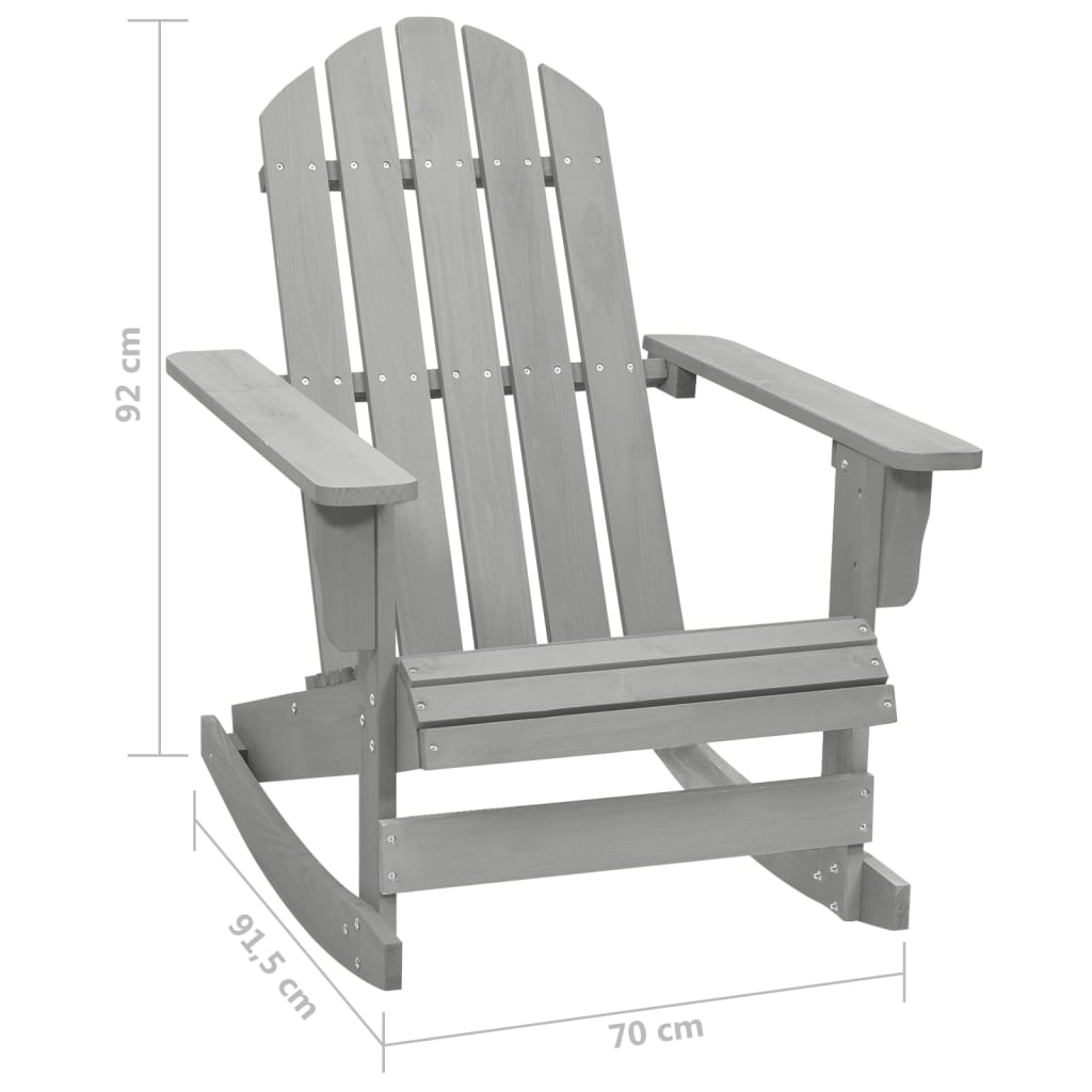 vidaXL Adirondack Rocking Chair Porch Rocker Outdoor Patio Lawn Chair Wood-1