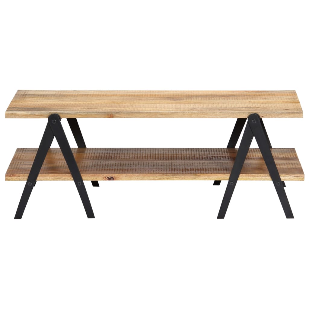vidaXL Coffee Table End Table Sofa Table with Storage Shelf Solid Wood Mango-12