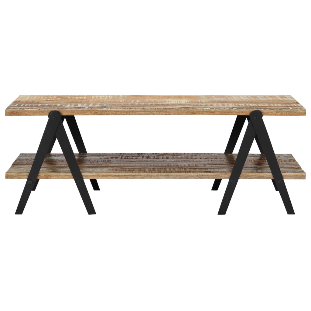 vidaXL Coffee Table End Table Sofa Table with Storage Shelf Solid Wood Mango-10