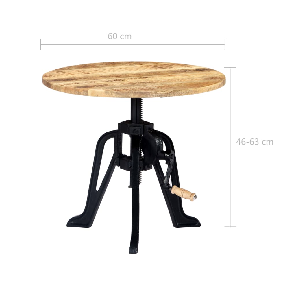 vidaXL Side Table Solid Reclaimed Wood Cast Iron 23.6"x(16.5"-24.8")-12