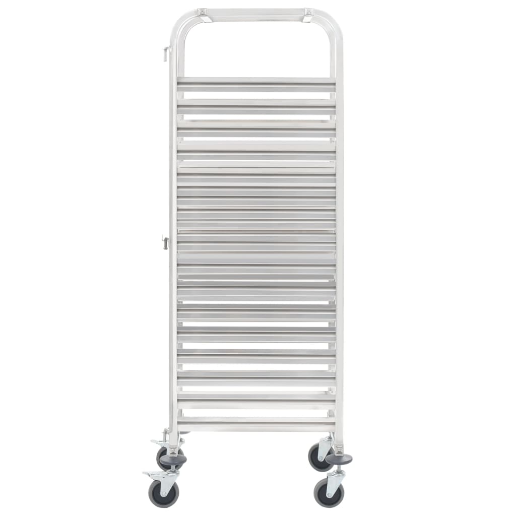 vidaXL Kitchen Trolley for 16 Trays 15"x21.7"x64.2" Stainless Steel-1
