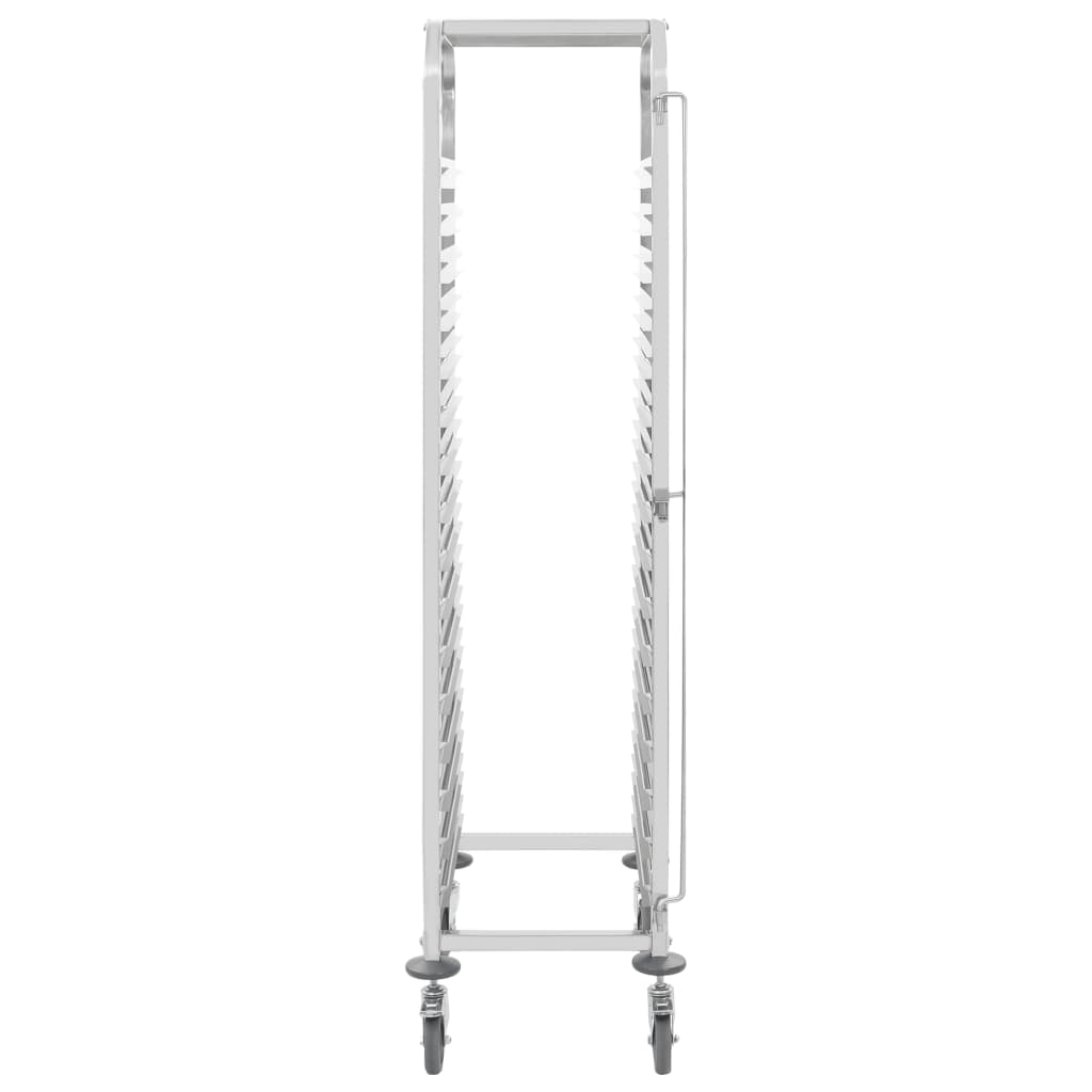 vidaXL Kitchen Trolley for 16 Trays 15"x21.7"x64.2" Stainless Steel-2