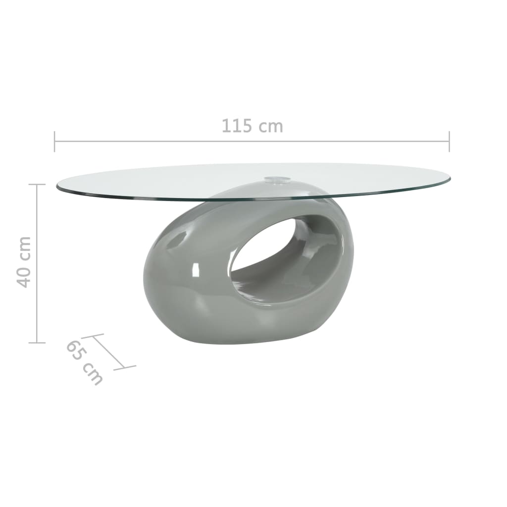 vidaXL Coffee Table Living Room End Table Side Sofa Table with Oval Glass Top-9