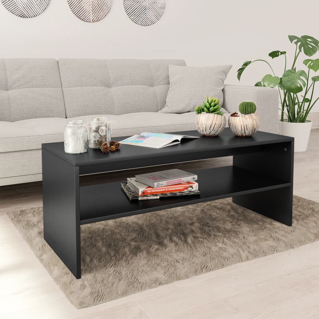 vidaXL Coffee Table End Table Accent Sofa Table with Storage Engineered Wood-8
