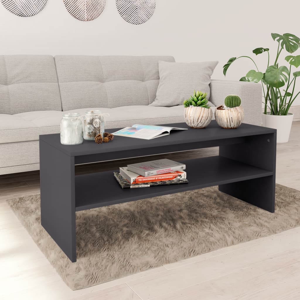 vidaXL Coffee Table End Table Accent Sofa Table with Storage Engineered Wood-48