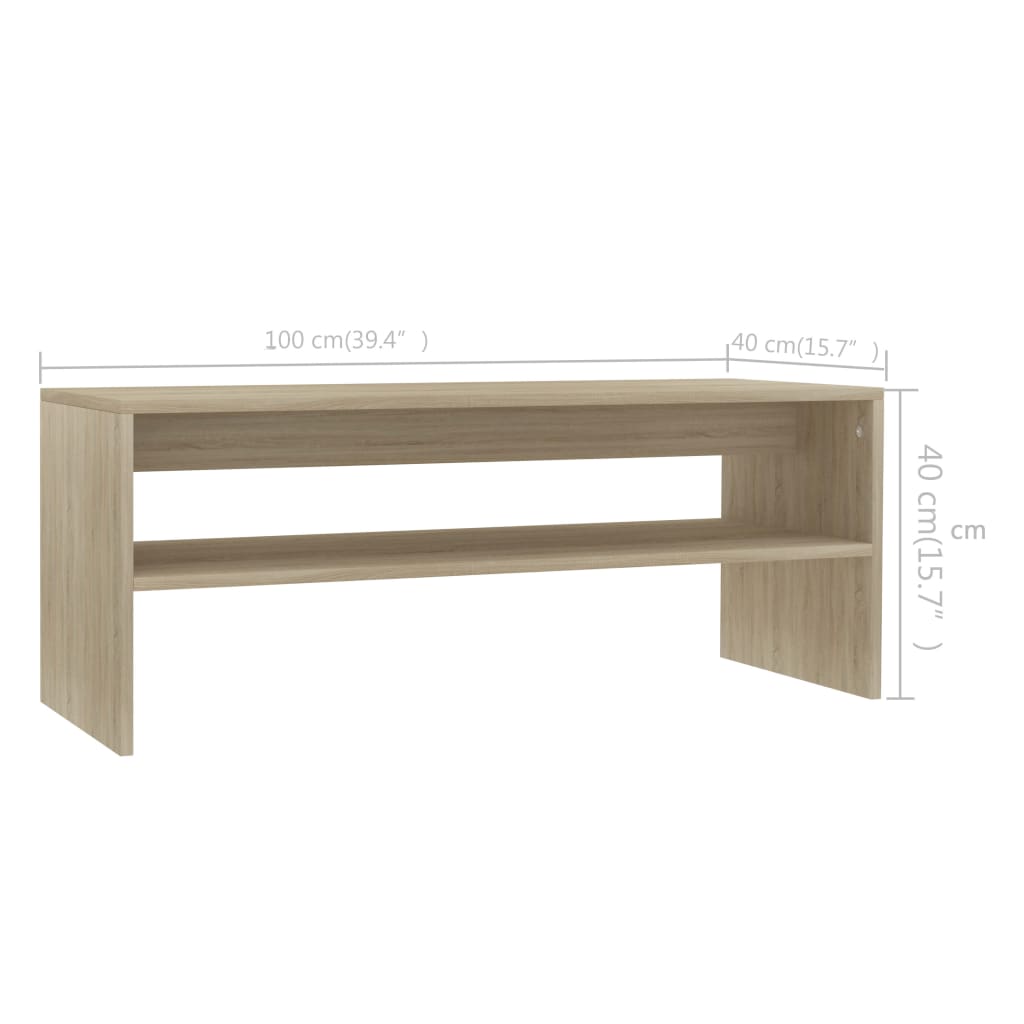 vidaXL Coffee Table End Table Accent Sofa Table with Storage Engineered Wood-24