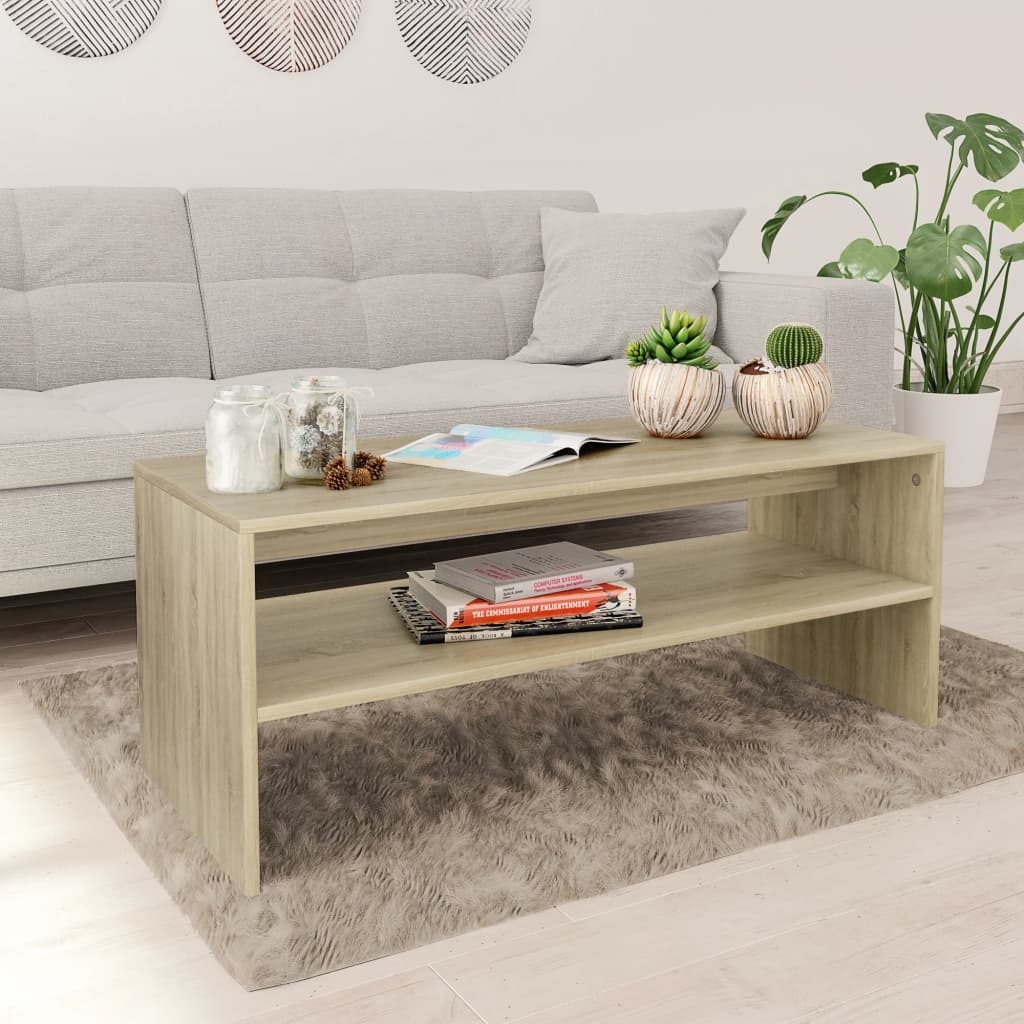 vidaXL Coffee Table End Table Accent Sofa Table with Storage Engineered Wood-38
