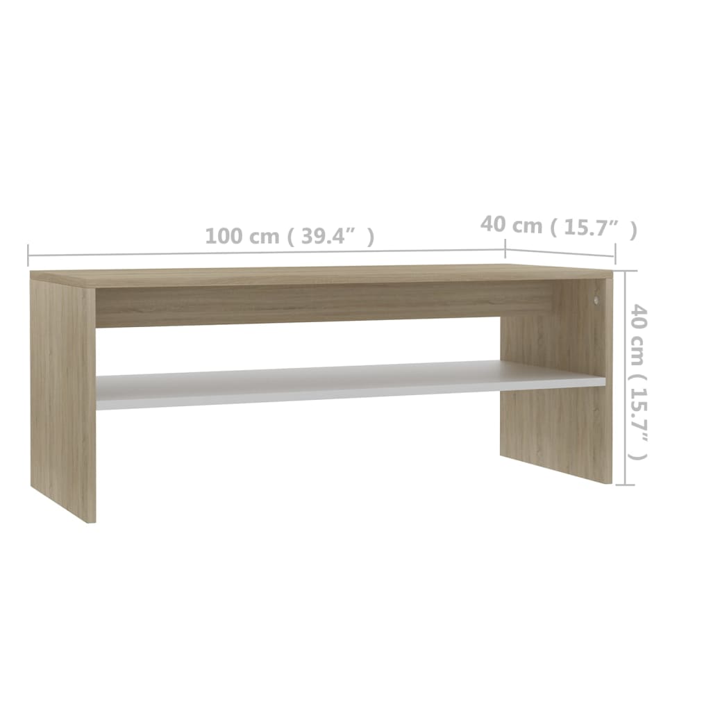 vidaXL Coffee Table End Table Accent Sofa Table with Storage Engineered Wood-11