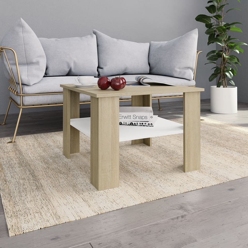 vidaXL Coffee Table End Table Side Sofa Table with Storage Engineered Wood-18
