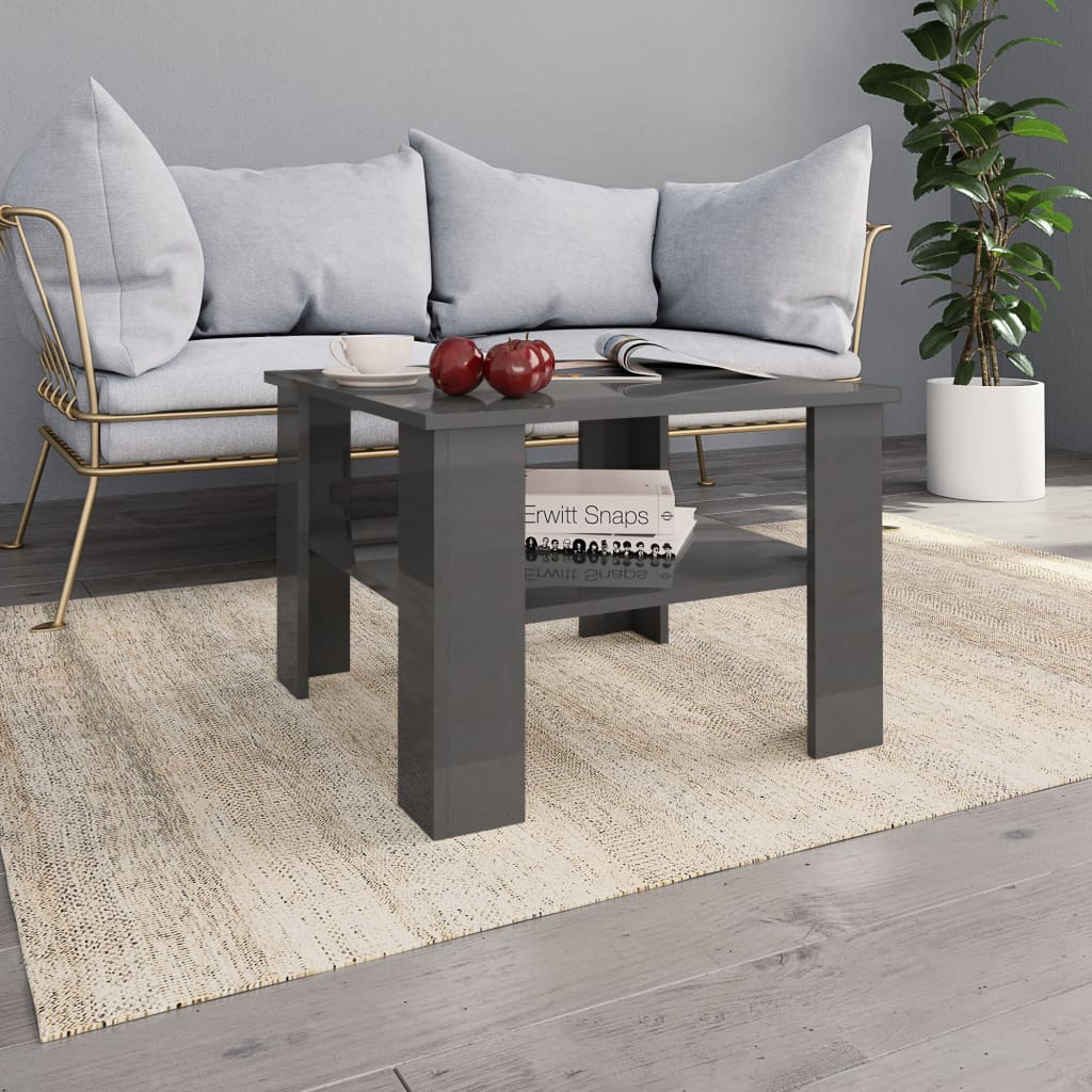 vidaXL Coffee Table End Table Side Sofa Table with Storage Engineered Wood-6