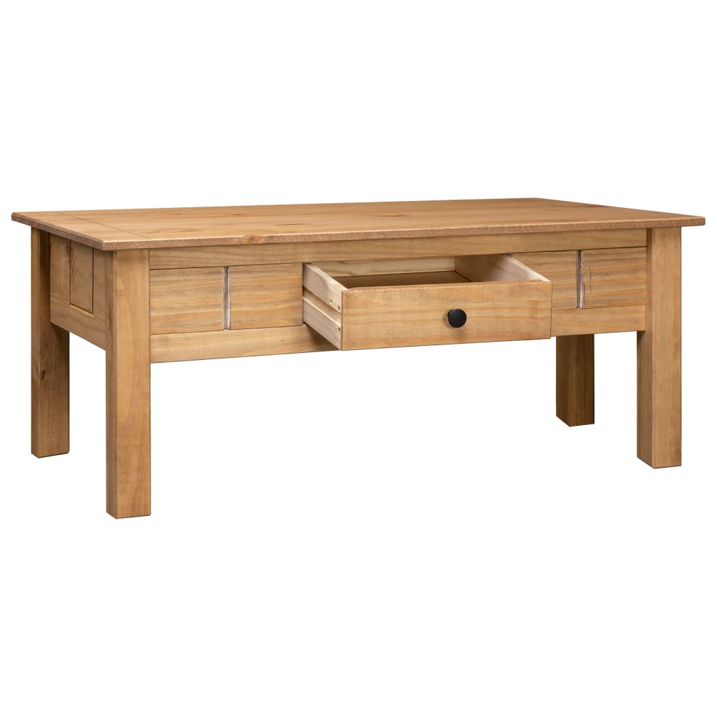 vidaXL Coffee Table Sofa End Table with Drawer Solid Wood Pine Panama Range-11