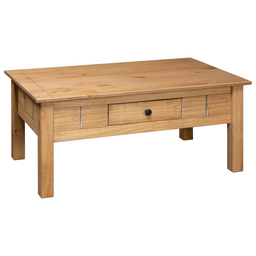 vidaXL Coffee Table Sofa End Table with Drawer Solid Wood Pine Panama Range-13